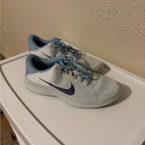 Nike White and Blue Athletic Shoes